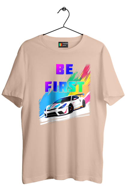 Футболка чоловіча з принтом "Гонка". Автомобільний, гонка, спортивна машина, спортивний автомобіль. 2070702