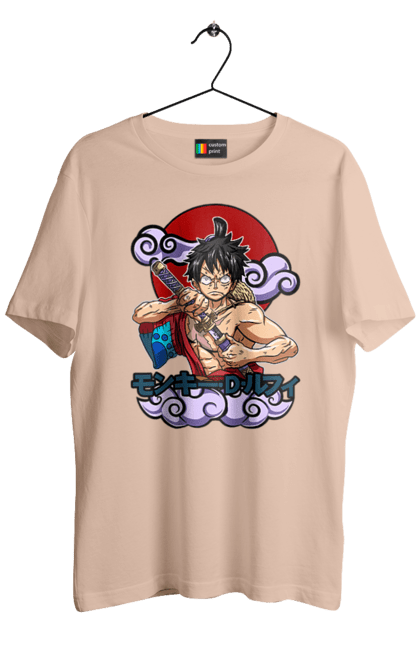 Men's t-shirt with prints One Piece Luffy. Anime, luffy, manga, monkey de luffy, one piece, pirates. 2070702