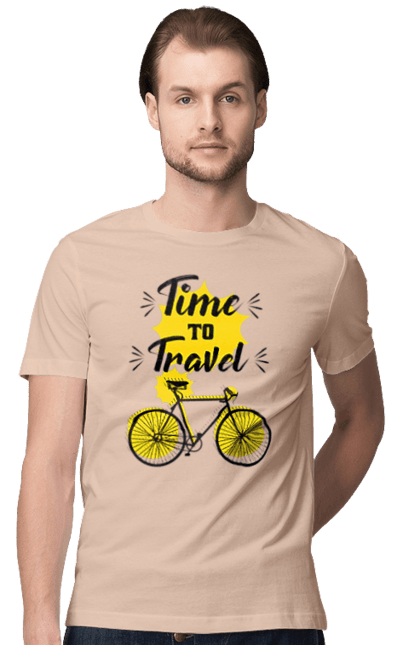 Men`s t-shirt with prints Travel Time, Bicycle. Bicycle, time, travel. 2070702