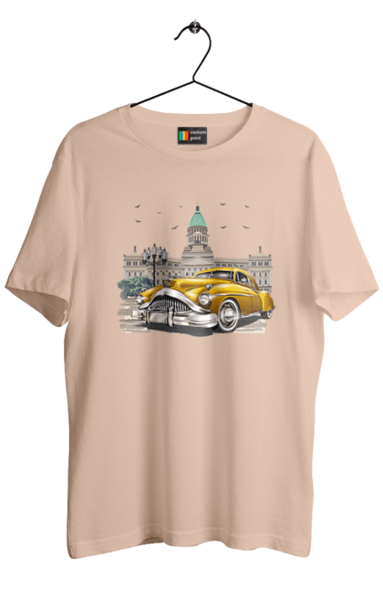 Футболка чоловіча з принтом "Автомобіль та архітектура модерн". Автомобіль, архітектура, модерн. 2070702