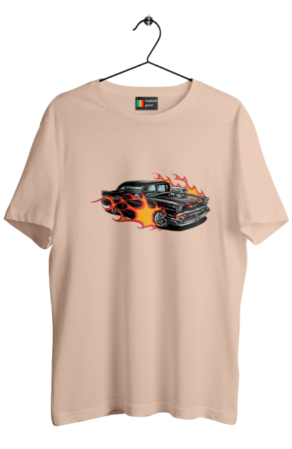 Men`s t-shirt with prints Fire Machine. Car. 2070702