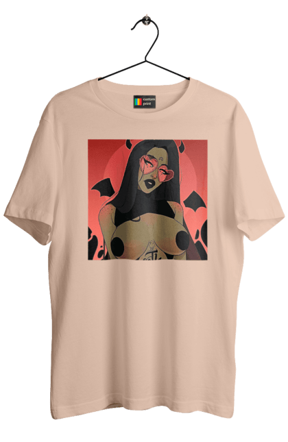 Футболка чоловіча з принтом "Диявол З Цицьками". Гола, диявол, сиськи. 2070702