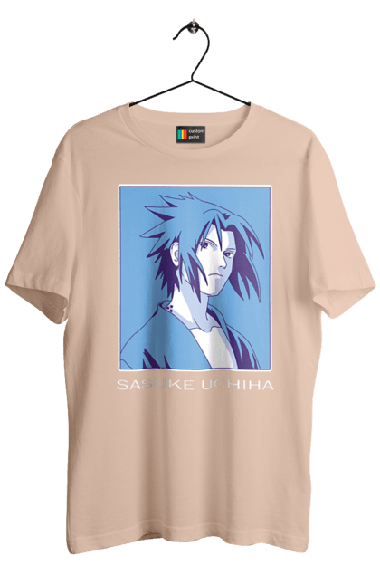 Men's t-shirt with prints Naruto Sasuke Uchiha. Anime, manga, naruto, sasuke, sasuke uchiha, team 7, team number 7, uchiha. 2070702