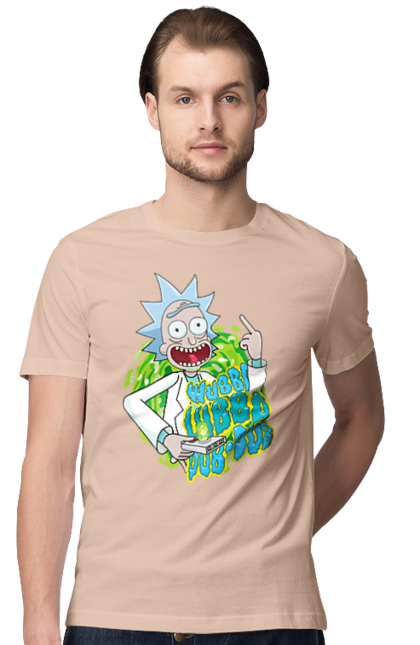 Футболка чоловіча з принтом "Рік та Морті". Rick and morty, мультфільм, наукова фантастика, пригоди, рік, рік і морті, трагікомедія, чорний гумор. 2070702