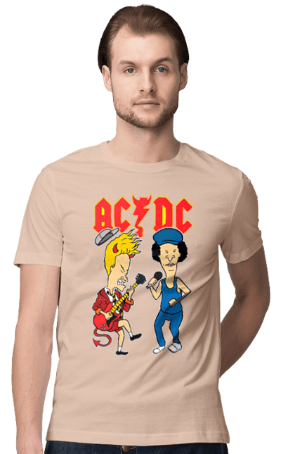 Футболка мужская с принтом AC/DC. Acdc, блюз рок, группа, музыка, рок н ролл, тяжелый рок, хард рок. 2070702