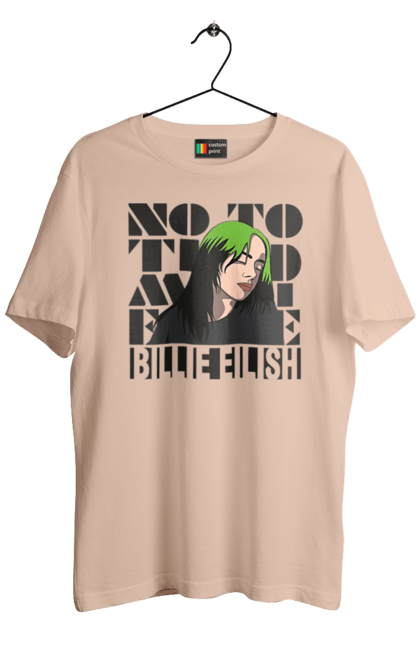 Футболка чоловіча з принтом "Біллі Айліш". Біллі айліш, логотип біллі айліш, принт біллі айліш, співачка біллі айліш. 2070702