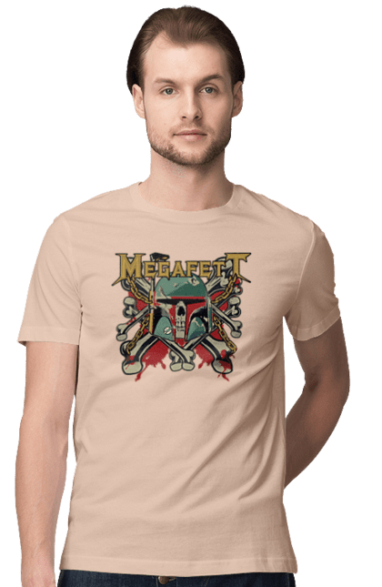 Men's t-shirt with prints Megafett. Bob fett, boba fett, clone, head hunter, megadeth, megafett, star wars. 2070702