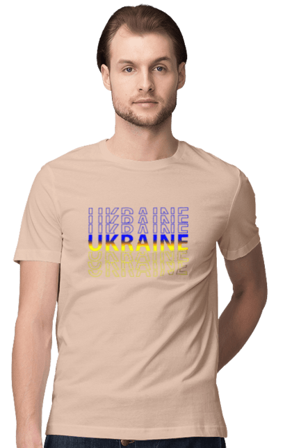 Футболка чоловіча з принтом "Україна". Герб, незалежність, прапор, україна. 2070702