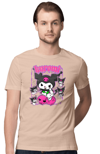 Men's t-shirt with prints Hello Kitty Kuromi. Anime, character, hello kitty, kuromi, my melody, sanrio. 2070702