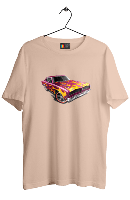 Футболка чоловіча з принтом "Машина вогонь". Їзда, машина, швидкість. 2070702