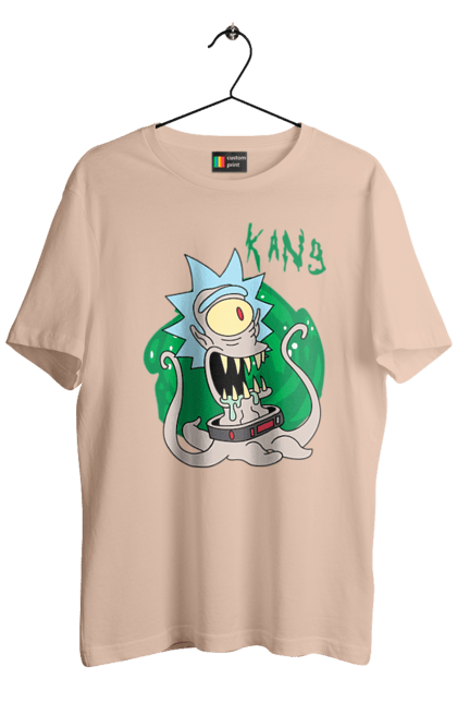 Men's t-shirt with prints Rick and Morty. Adventures, black humor, cartoon, rick, rick and morty, sci-fi, tragicomedy. 2070702