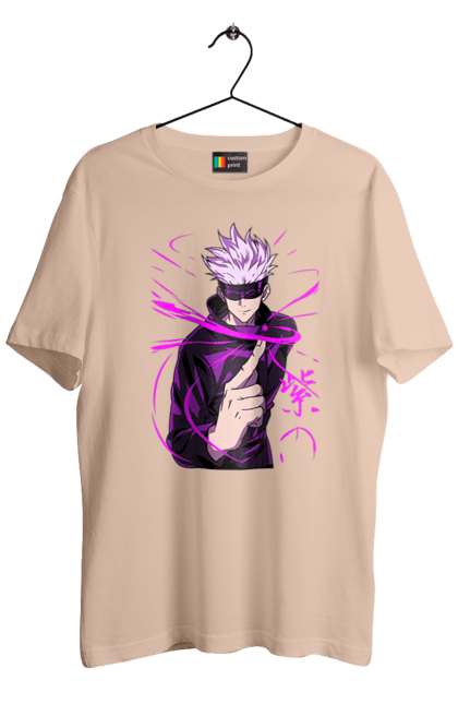 Men's t-shirt with prints Jujutsu Kaisen Gojo. Anime, dark fantasy, gojo, jujutsu kaisen, magic battle, manga, mystic. 2070702