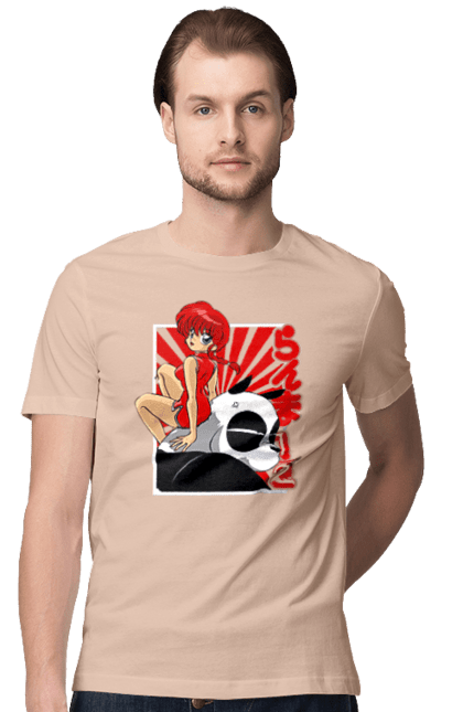 Men's t-shirt with prints Ranma 1/2. Action movie, anime, comedy, manga, mystic, ranma, romance, shampoo. 2070702