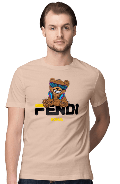 Футболка чоловіча з принтом "Fendi". Fendi, бренд, будинок моди, ведмедик, італія, люкс, мода, одяг, сумка, фенді. 2070702