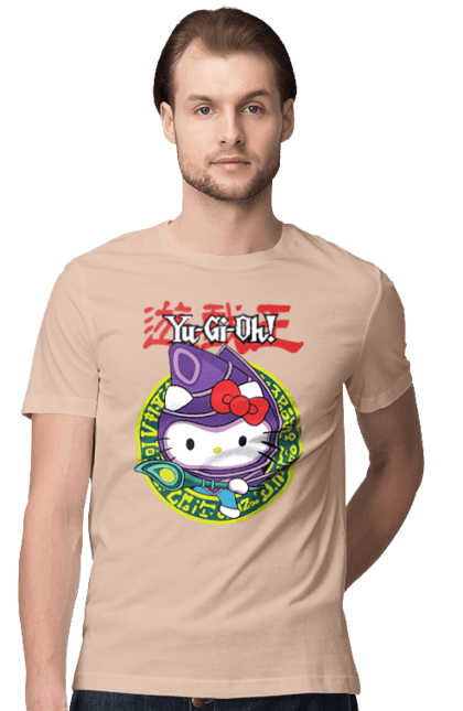 Men's t-shirt with prints Yu Gi Oh! Hello Kitty. Brand, cat, character, hello kitty, kitten, yu gi oh, yugio. 2070702