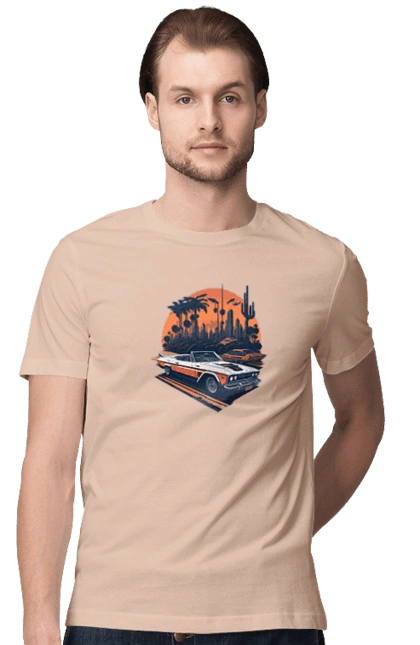 Beautiful car at sunset