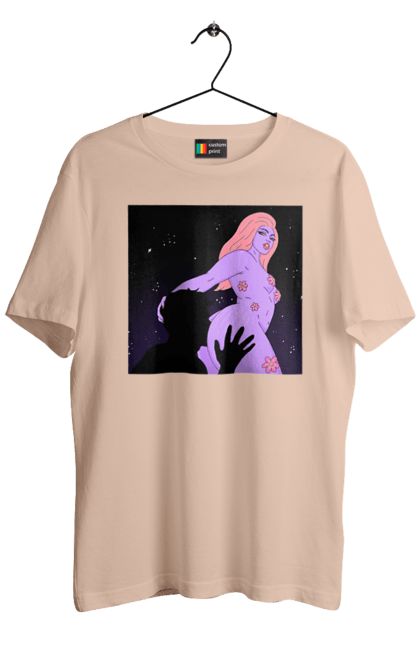 Men`s t-shirt with prints Purple Girl. Body, girl. 2070702