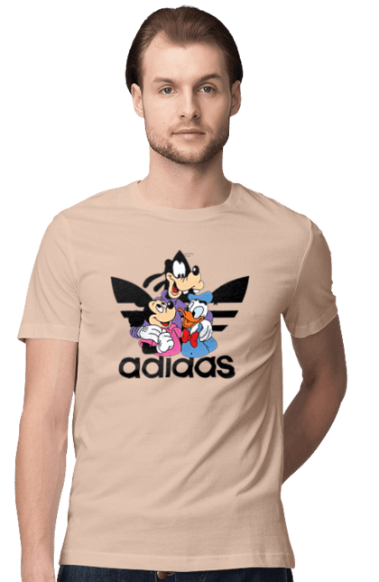 Футболка чоловіча з принтом "Adidas Міккі Маус". Adidas, mickey mouse, адідас, дісней, міккі, міккі маус, мультфільм. 2070702