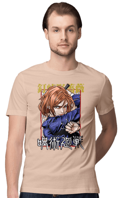 Men's t-shirt with prints Jujutsu Kaisen Nobara. Anime, dark fantasy, jujutsu kaisen, magic battle, manga, mystic, nobara, nobara kugisaki. 2070702