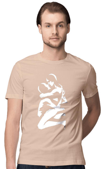 Men`s t-shirt with prints White Bodies. Body, circuit, female, man. 2070702