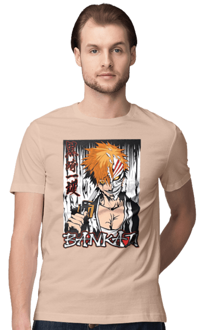 Футболка чоловіча з принтом "Бліч Куросакі Ічіґо". Anime, bleach, ichigo kurosaki, manga, аніме, бліч, ічіго, куросакі ічіґо, манга. 2070702