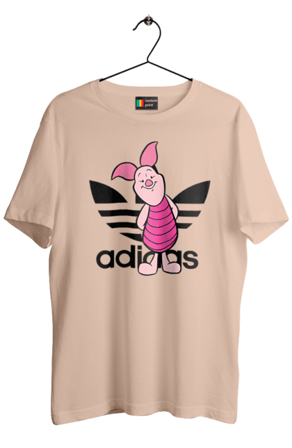 Футболка чоловіча з принтом "Adidas П'ятачок". Adidas, piglet, адідас, вінні пух, мультфільм, п ятачок, п`ятачок, пятачок. 2070702