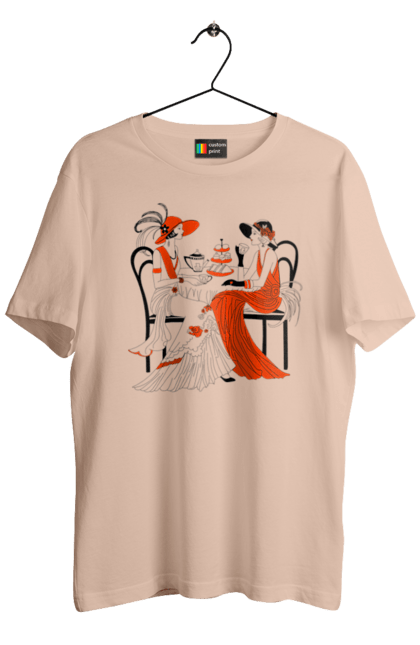 Футболка чоловіча з принтом "Дами В Червоному". Дами, посиденьки, чаювання. 2070702