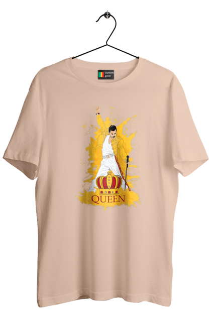 Men's t-shirt with prints Freddie Mercury. Freddie mercury, lettering, music, queen, rock, rock band. 2070702