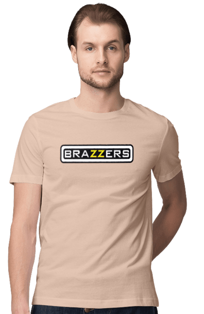 Футболка чоловіча з принтом "Brazzers". Бразерс, браззерс, порно хаб, порнохаб. 2070702