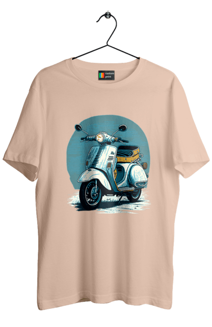 Футболка чоловіча з принтом "Мопед". Відпочинок, літо, мопед, скутер, швидкість. 2070702