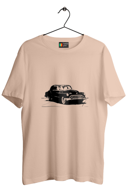 Men`s t-shirt with prints Auto.6. Auto, black and white, graphics, picture, retro car. 2070702