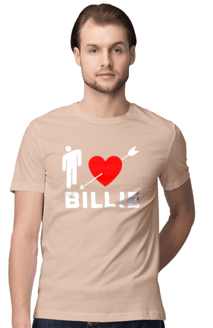 Футболка чоловіча з принтом "Біллі Айліш". Біллі айліш, логотип біллі айліш, принт біллі айліш, співачка біллі айліш. 2070702