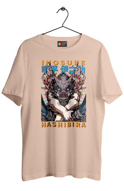 Men's t-shirt with prints Demon Slayer Inosuke. Anime, demon slayer, inosuke, inosuke hashibira, kimetsu no yaiba, manga. 2070702