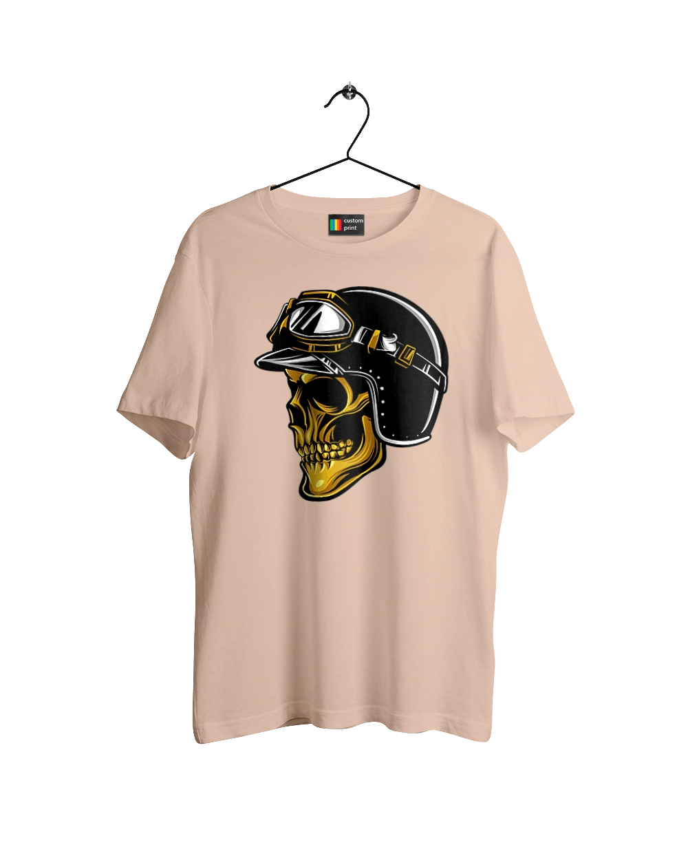 Skull in a motorcycle helmet