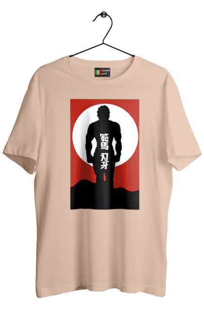 Men's t-shirt with prints Hanma Baki. Anime, baki fighter, hanma baki, manga, martial arts, tv series. 2070702