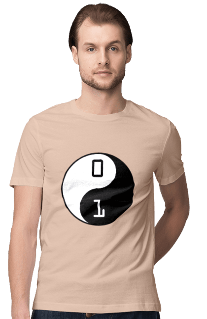 Футболка чоловіча з принтом "Інь Янь". Angular, c, css, html, it, javascript, jquery, php, python, react, svelt, vue, айтишник, айті, гумор, код, кодувати, прогер, програміст, програмісти, ти ж, ти ж програміст, тиж програміст. 2070702