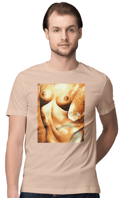 Футболка чоловіча з принтом "Краса тіла". Вигини жіночого тіла, грація тіла, груди, жіноче тіло, жіночі груди, краса тіла. 2070702