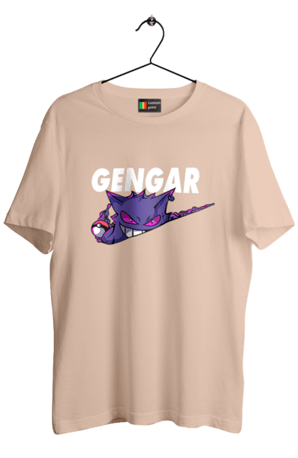 Men's t-shirt with prints Pokemon Gengar. Anime, fushigibana, games, gengar, nintendo, pokemon, pokemon go. 2070702