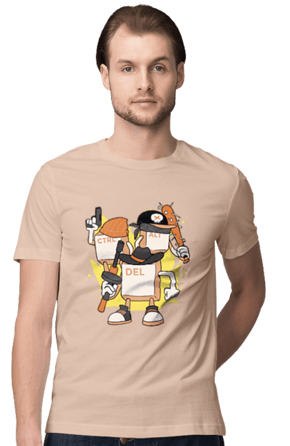 Футболка чоловіча з принтом "Ctrl alt del Програмерський екшен". 404, andoid, aws, backend, c++, cloud, css, data, dev, devops, frontend, geek, git, github, go, golang, google, hacker, html, ios, java, javascript, jquery, js, linux, nodejs, php, python, react, science, script, web, геймер, гік, дата, клавіши, код, компьютер, лінукс, мова, облако, пайтон, пингфин, программист, програмування, талисман, хакер. 2070702