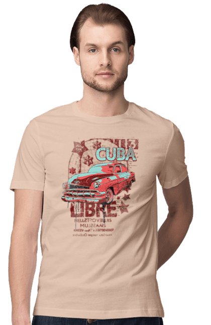 Men`s t-shirt with prints Cuba, Machine. Cuba, retro. 2070702