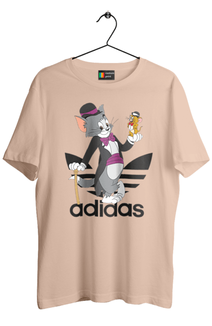 Футболка мужская с принтом Adidas Том и Джерри. Adidas, tom and jerry, адидас, джерри, кот, мульт, мультсериал, мышь, том, том и джерри. 2070702