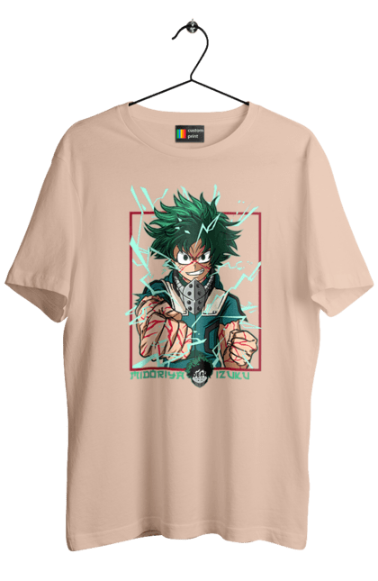 Футболка чоловіча з принтом "Моя академія героїв Мідорія". Izuku, midoriya, my hero academia, аніме, ізуку мідорія, манга, мідорія, моя геройська академія. 2070702