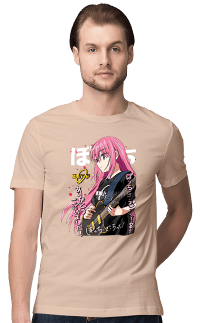 Men's t-shirt with prints Bocchi the Rock! Hitori Gotou. Anime, bocchi the rock, hitori goto, hitori gotou, manga, music, rock. 2070702