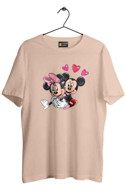 Футболка мужская с принтом Микки Маус и Минни Маус. Mickey mouse, minnie mouse, дисней, микки, микки маус, минни маус, мультфильм. 2070702