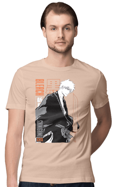 Men's t-shirt with prints Bleach Ichigo Kurosaki. Anime, bleach, ichigo, ichigo kurosaki, manga. 2070702