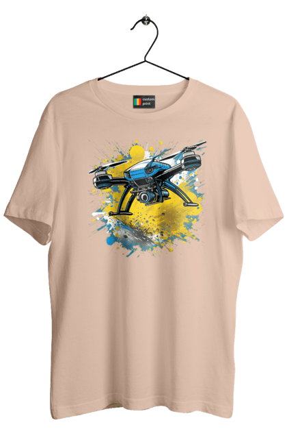 Футболка чоловіча з принтом "Дрон". Дрон, зсу, символ україни, україна, фпв дрон. 2070702