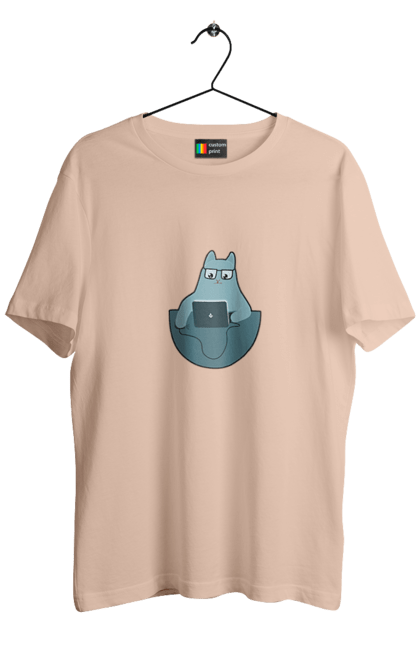 Футболка чоловіча з принтом "Кіт програміст". Angular, c, css, html, it, javascript, jquery, php, python, react, svelt, vue, айтишник, айті, гумор, код, кодувати, прогер, програміст, програмісти, ти ж, ти ж програміст, тиж програміст. 2070702