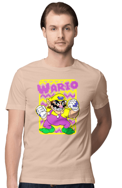 Men's t-shirt with prints The Super Mario Bros. Wario. Character, game, mario, mario bros, nintendo, super mario bros, wario. 2070702