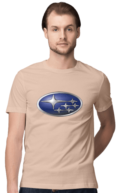 Men`s t-shirt with prints Subaru. Auto, logotype, subaru. 2070702