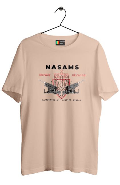 Футболка чоловіча з принтом "NASAMS". Nasams, zuzana, гаубиця, два герби, залужний, сюзанна. 2070702
